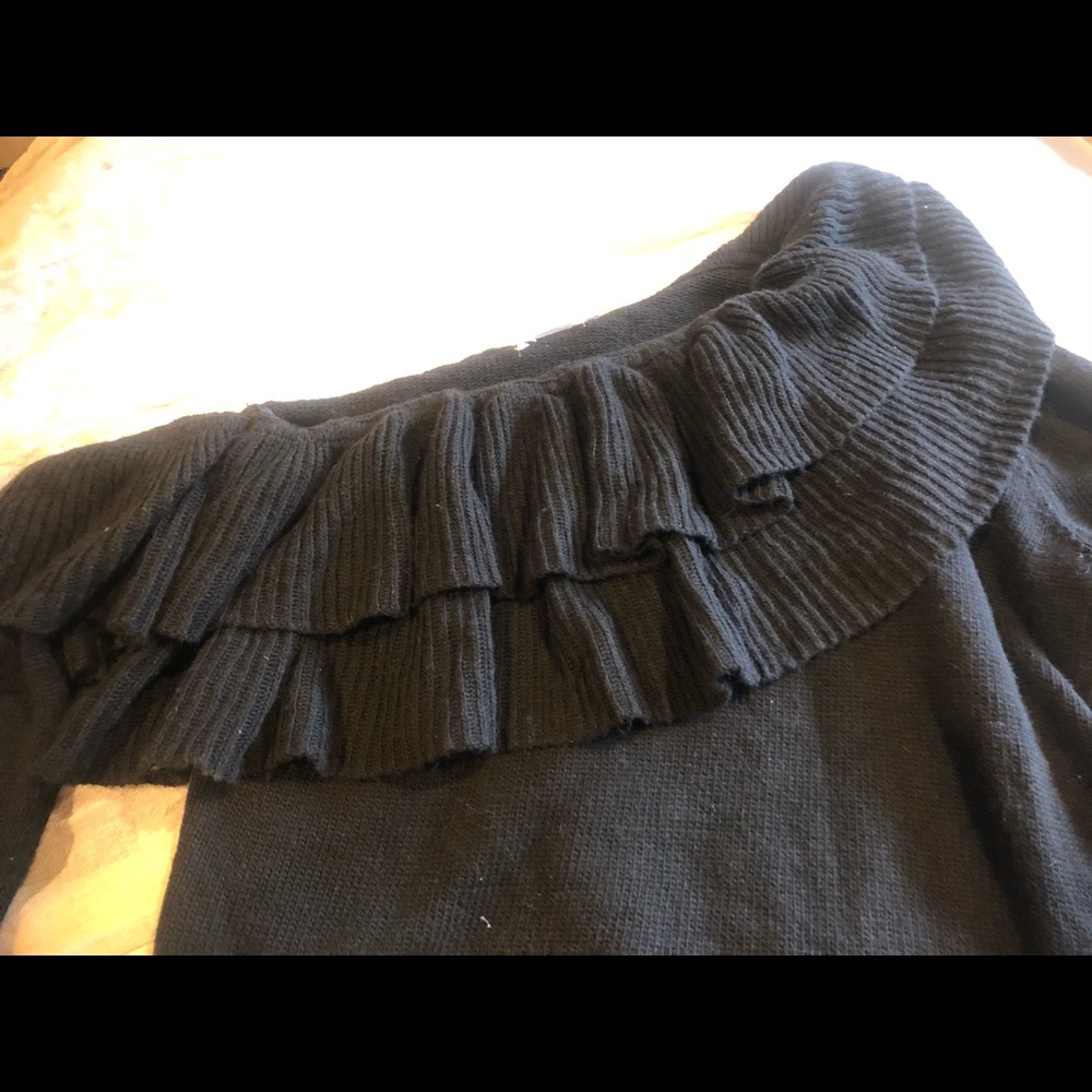 Off one shoulder black sweater